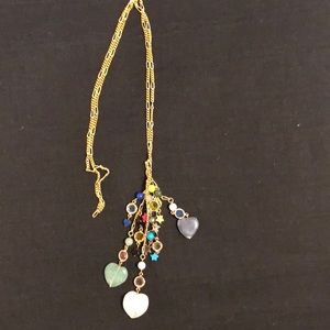 NWOT Chico’s gold chain charm cluster necklace
